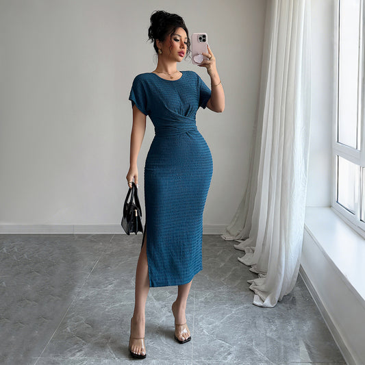 European & American Elegant Style Slim Waist Dress