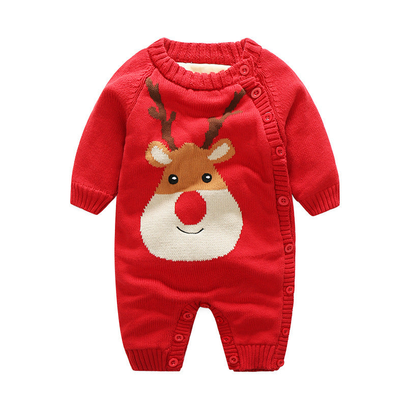 Newborn Baby Clothes Crawling Thickening Out