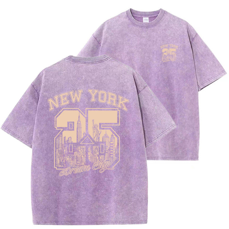Men's Vintage Washed Short-sleeved T-shirt