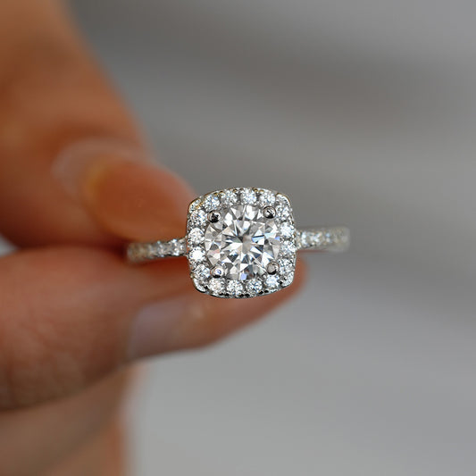 S925 Sterling Silver Plated950 Gold 1 Karat Ring