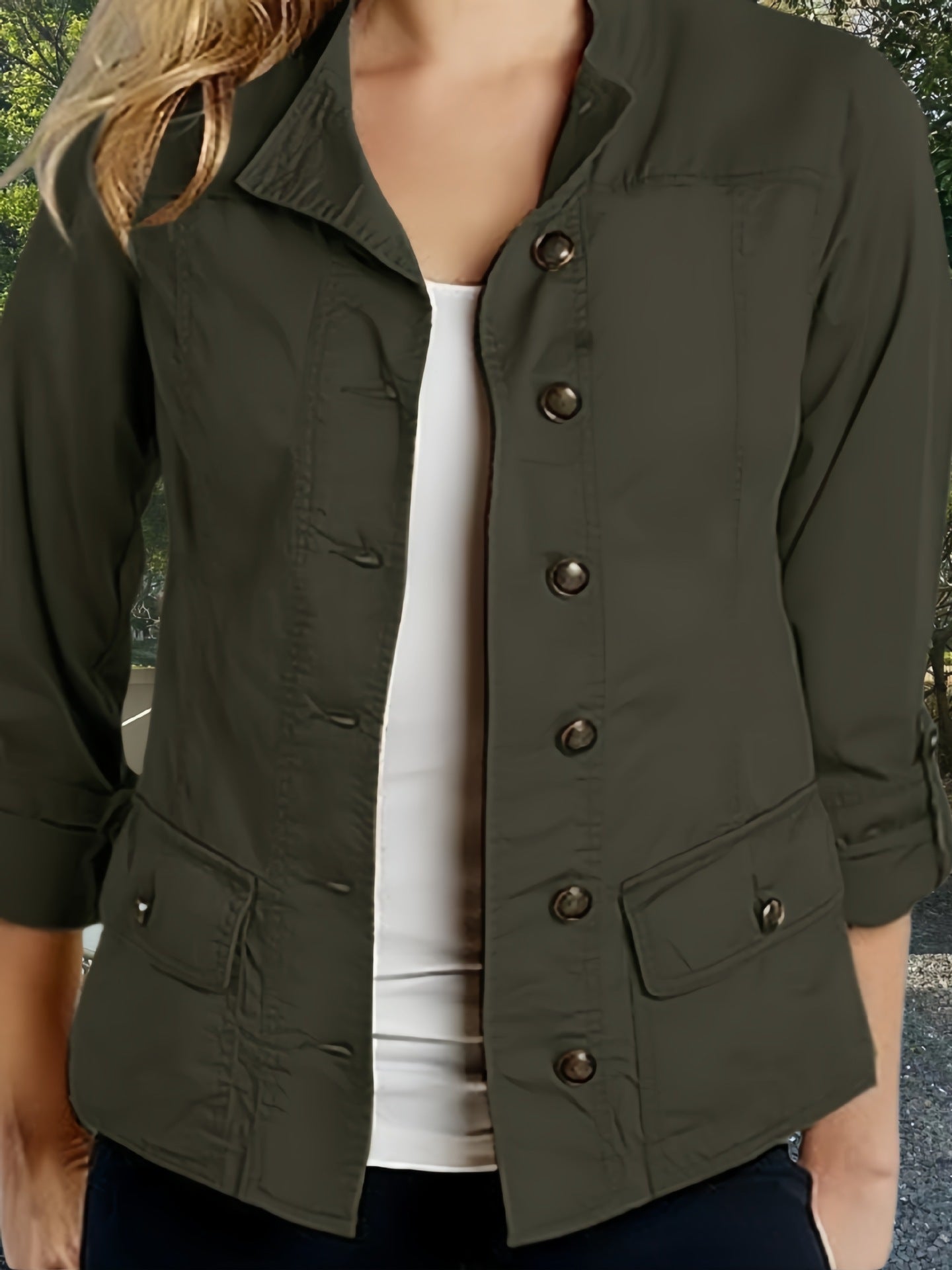 Sleeve Single-breasted Casual Jacket