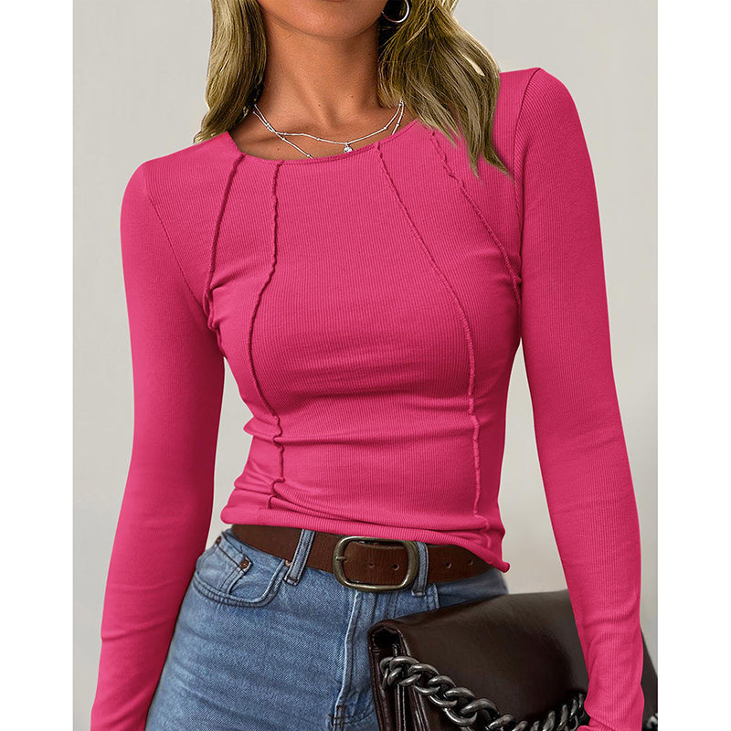 T-Shirts Crewneck Slim Fit Tops Fall Fashion