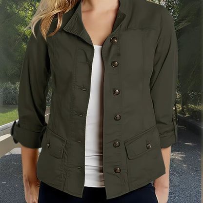 Sleeve Single-breasted Casual Jacket
