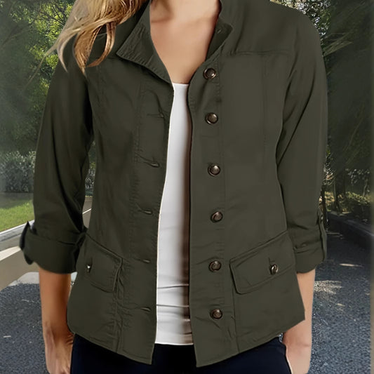 Sleeve Single-breasted Casual Jacket