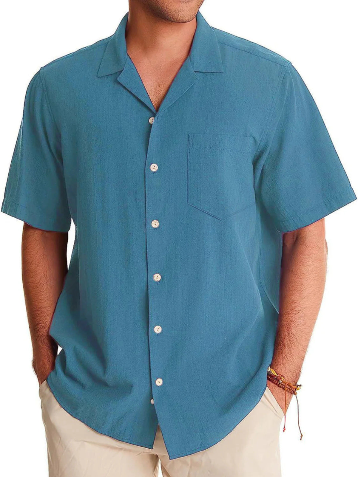 Lapel Hawaiian Shirt Short Sleeve