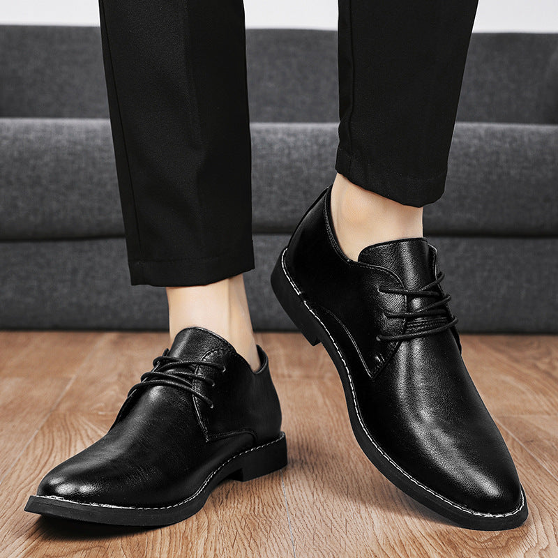 Casual Leather Men's Lace-up Wedding Shoes