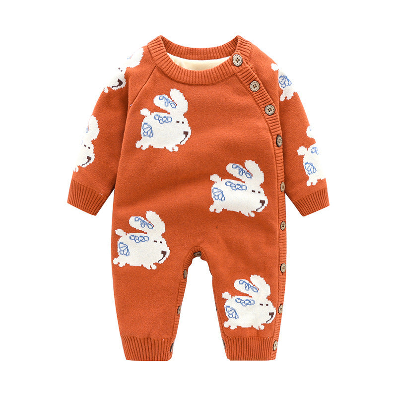 Newborn Baby Clothes Crawling Thickening Out