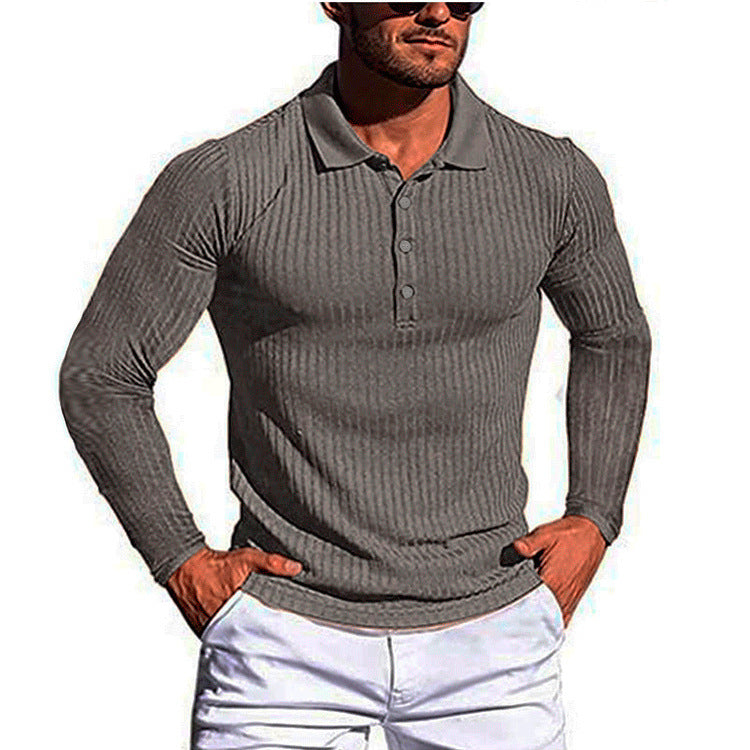 High Elastic Slim Knit Bottoming Men T-Shirt