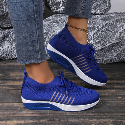 Breathable Plus Size Front Lace-up Flat Shoes