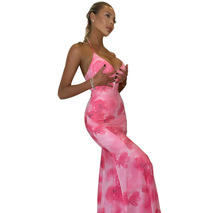 Backless Sling Slim Length Dress