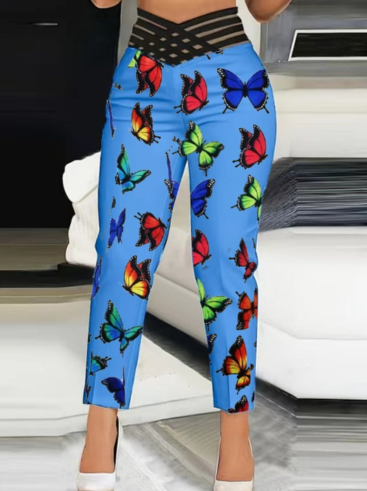 Ladies' Butterfly Pants High Waisted Hollow Out