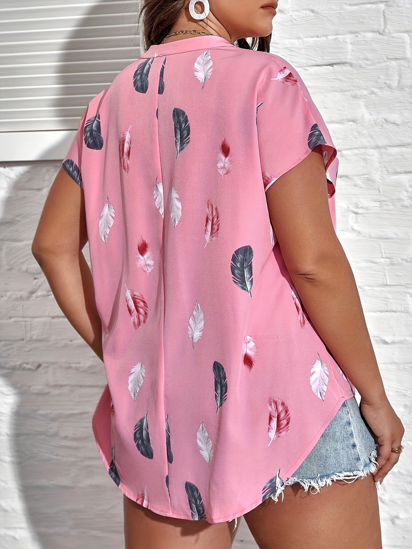 Women's Plus Size Blouse V-Neck Outdoor
