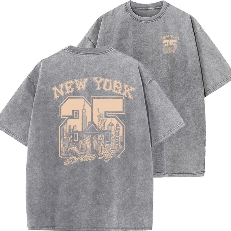 Men's Vintage Washed Short-sleeved T-shirt