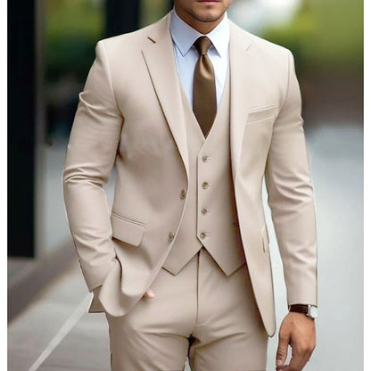 Three-piece Suit For Bridegroom Men's Wedding