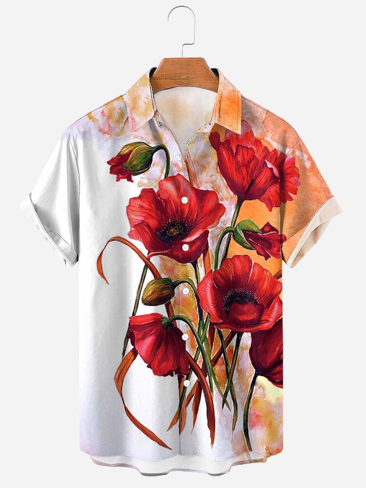 Summer Flower Pattern Seaside Shirt