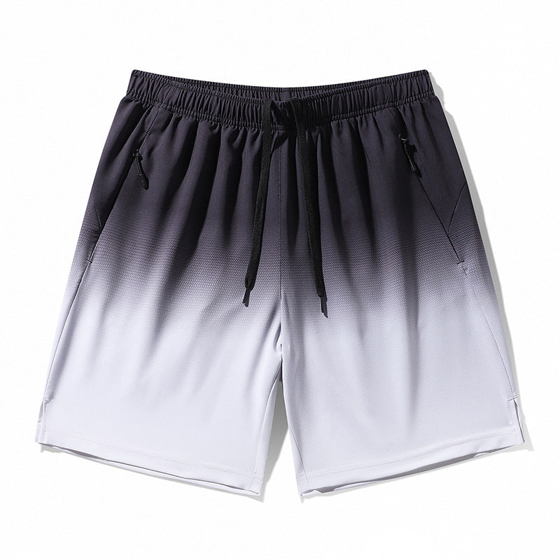 Men's Gradient Sports Summer Thin Ice Silk Shorts Beach Pants