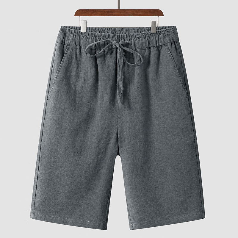 Linen Shorts Men's Cropped Pants