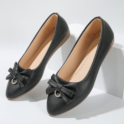 Flat Women's Shallow Mouth Bowknot Shoes