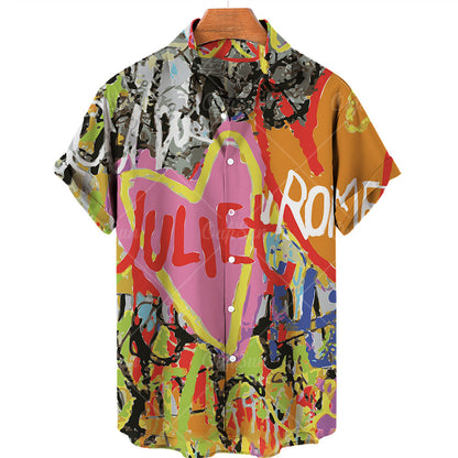Lapel Hawaiian Shirt Short Sleeve