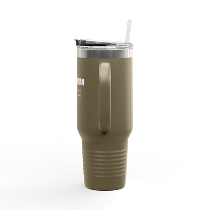 40oz Insulated Travel Mug "Bondye m nan pap Domi"