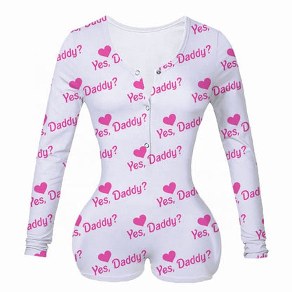 Deep V-neck panda long-sleeved button