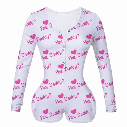 Deep V-neck panda long-sleeved button