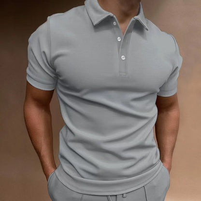 European Men's Button T-shirt