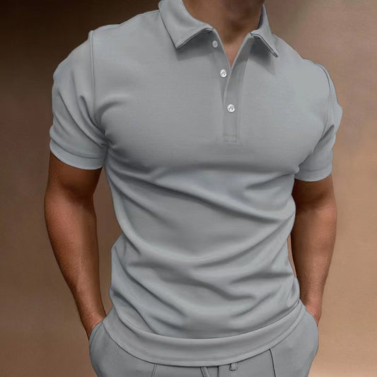 European Men's Button T-shirt