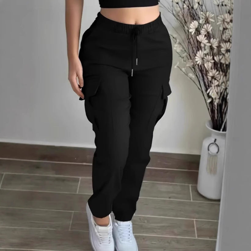 Fashion Drawstring Leisure Cargo Trousers
