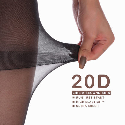 4 Pairs Ladie's Sheer Tights Pantyhose With Reinforced Toes
