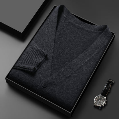 Men's Knitted Cardigan V-neck Style Sweater