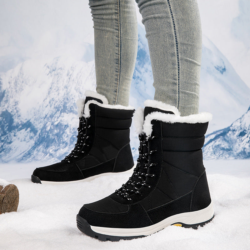 Ladie's Non-slip Waterproof Cold-proof Snow Boots Cotton-padded
