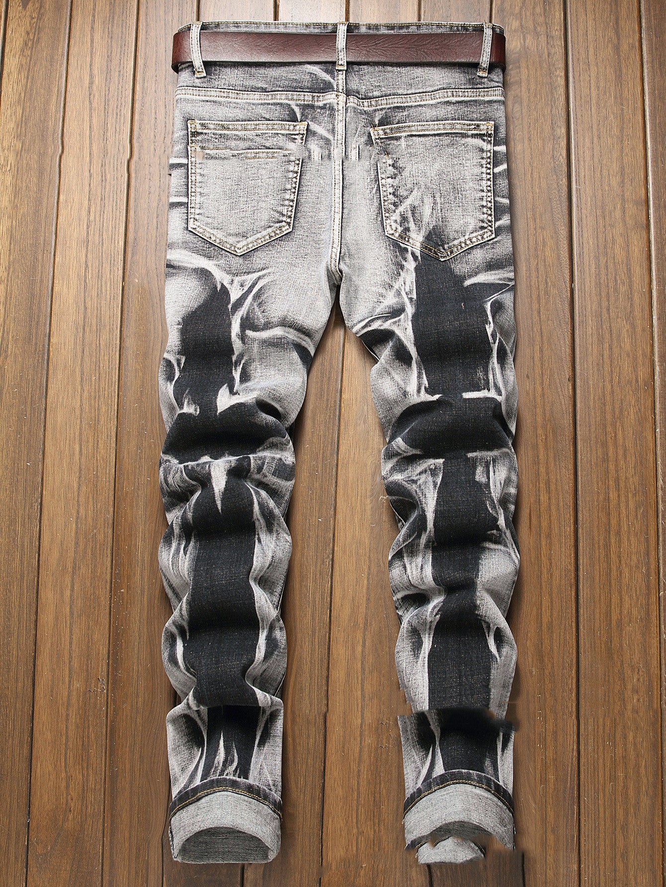Gray Men' Slim Fit All-match Jeans