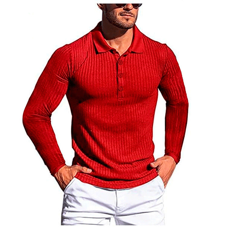 High Elastic Slim Knit Bottoming Men T-Shirt