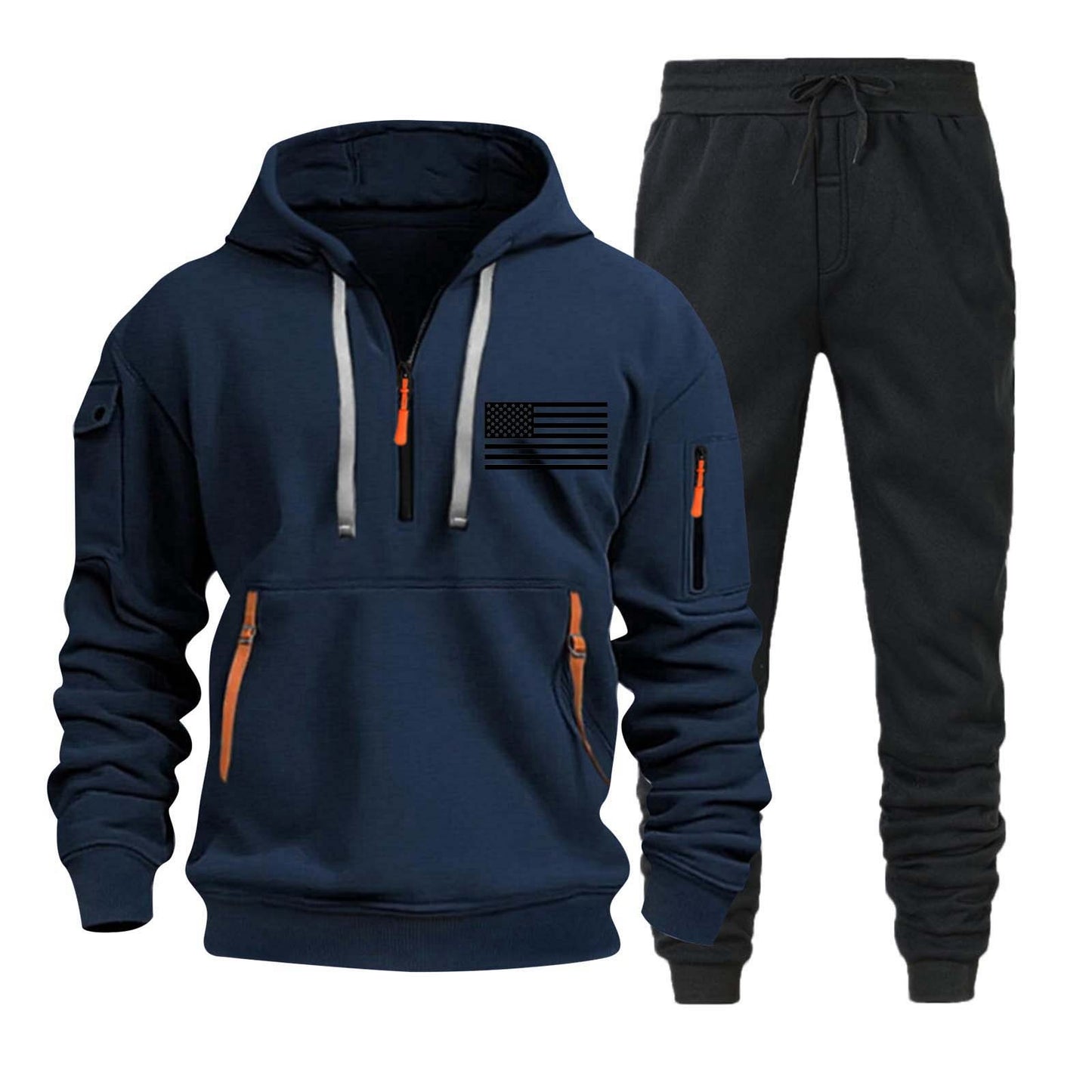 Hoodie Zipper Multi-pocket Pullover Suit