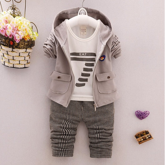 Boys & girls zipper striped trousers children' suit