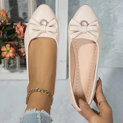Flat Women's Shallow Mouth Bowknot Shoes