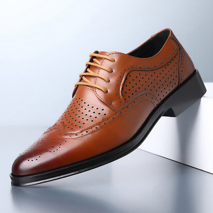 Men's Block Carved CasuLeather Shoes
