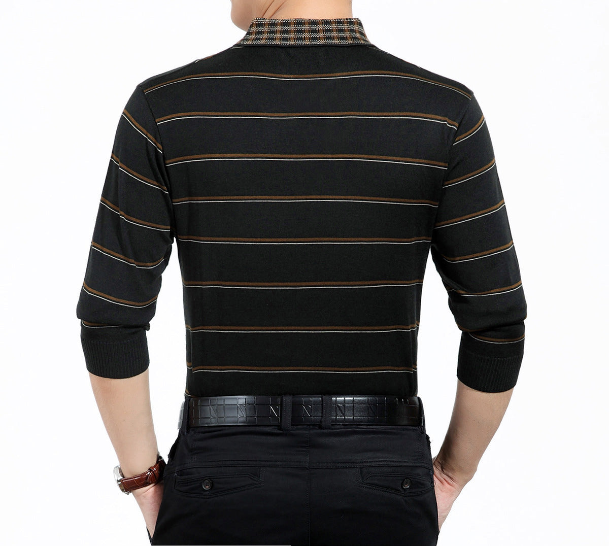Men's sweater lapel thin section men's sweater
