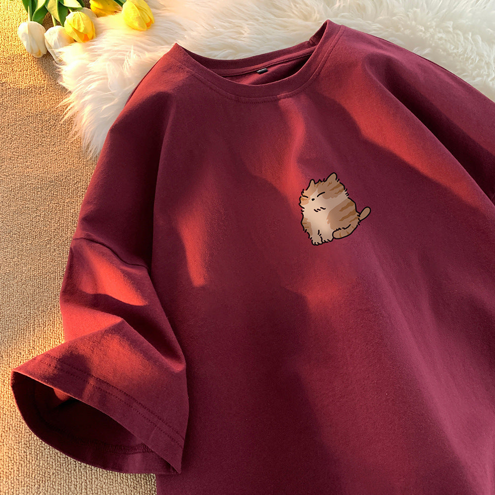 Versatile Loose Round Neck Half Sleeve