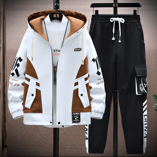 Men's Fall Jacket Trousers Leisure Set