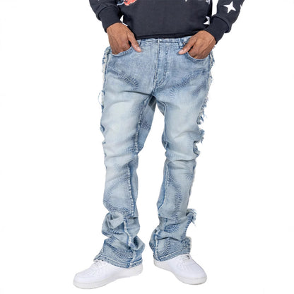 Slightly Stretch Embroidered Men's Jeans