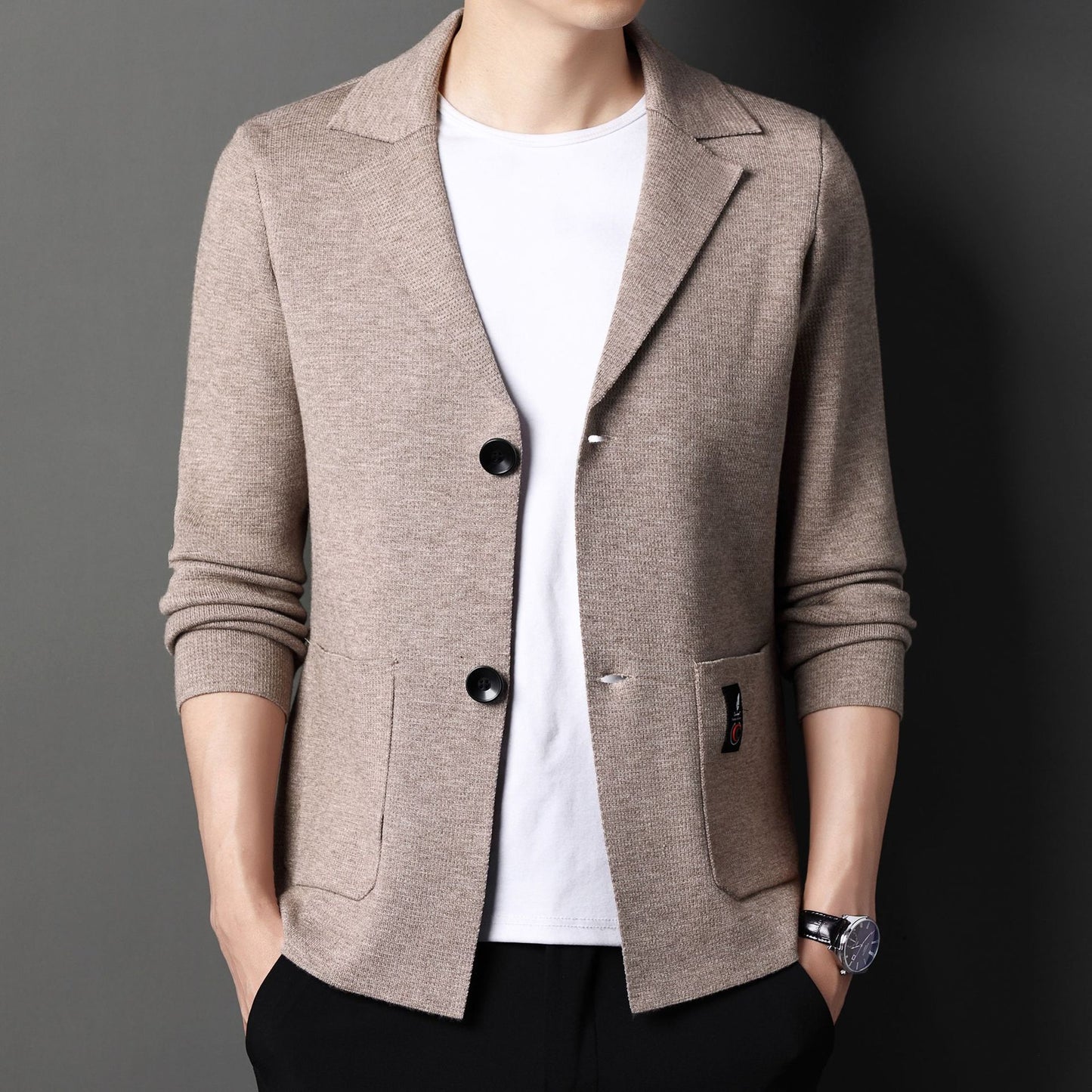 Men's Knit Cardigan Suit