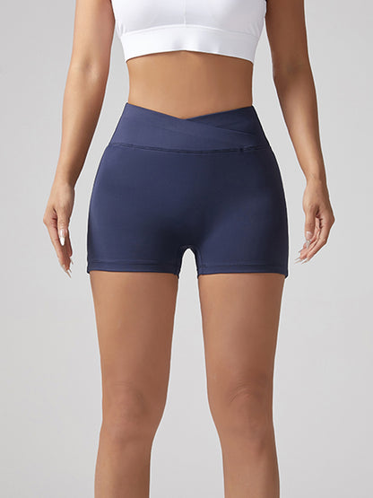V-waist Stretch Yoga Workwear, Women's Peach Hip Running And Fitness Shorts