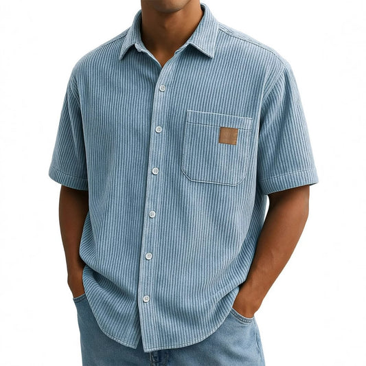 Versatile Leisure Leather Short Sleeve Shirt
