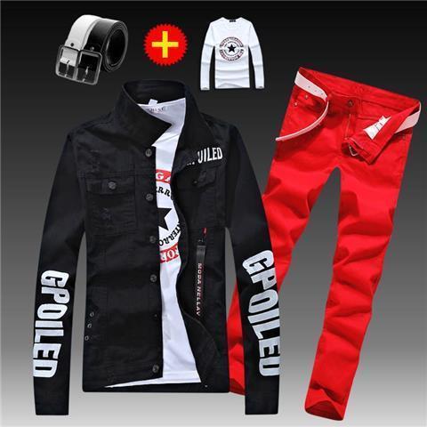 Men's Polyester Jeans Suit