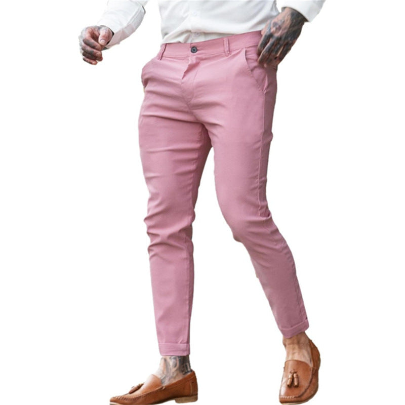 Men's Twill Cotton Stretch Fashion Slim Pencil Pants
