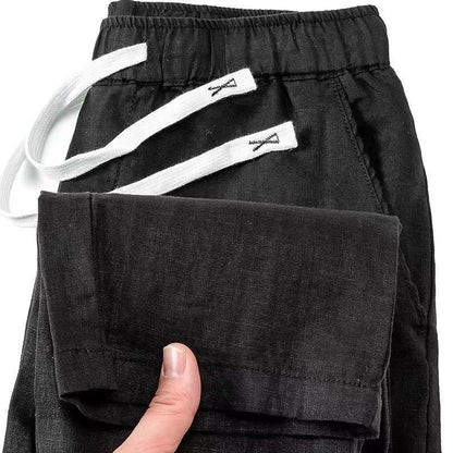 Pure Linen Breathable Elastic Pants