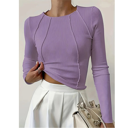 T-Shirts Crewneck Slim Fit Tops Fall Fashion