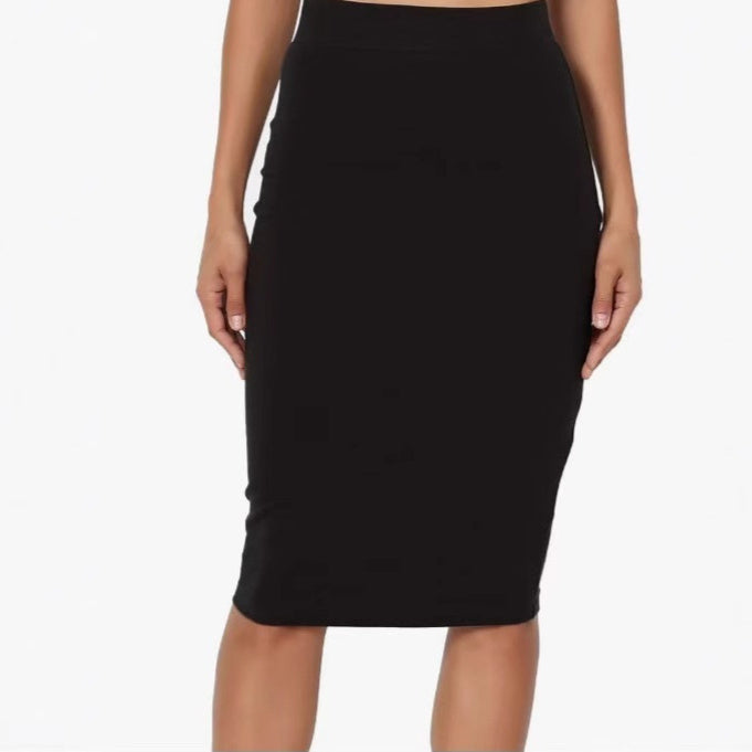 High Waist Over Knee Pencil Skirt
